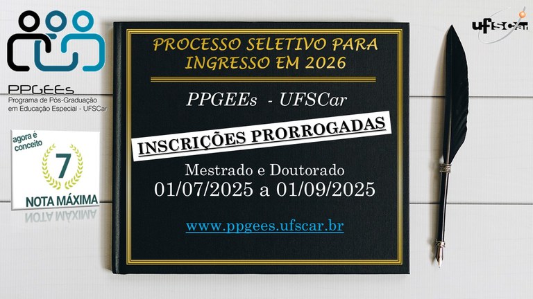 Prorrogação inscrições proc seletivo 2025-2026